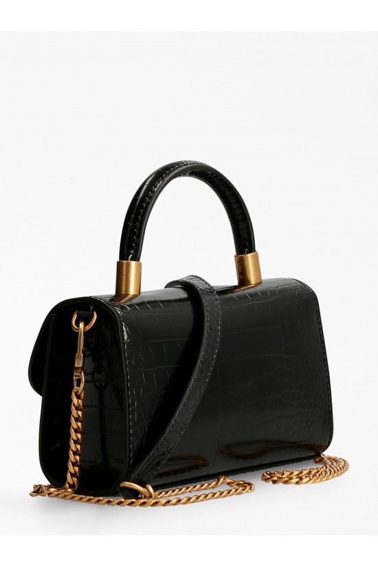 Guess Croc print night fall handbag –Black CB848578 Guess Croc print night fall handbag –Black CB848578