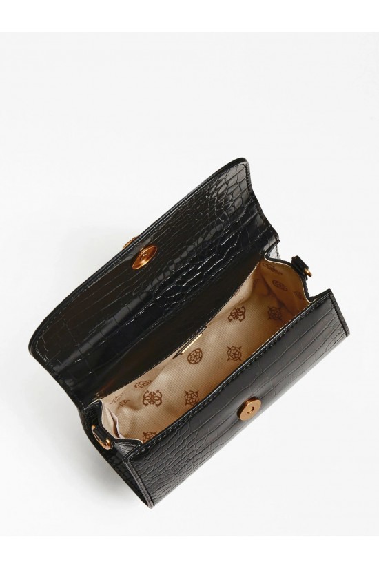 Guess Croc print night fall handbag –Black CB848578 Guess Croc print night fall handbag –Black CB848578
