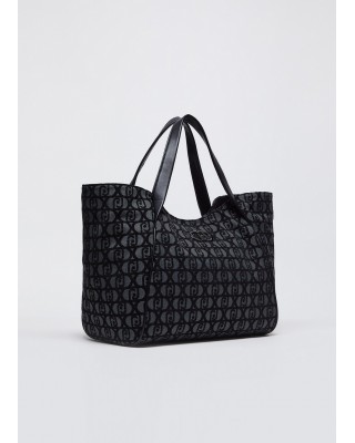 Γυναικεία μαύρη τσάντα shopper με λογότυπο - Liu Jo AF4313T6438