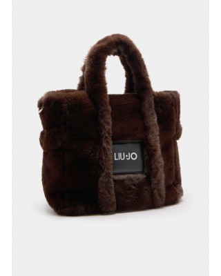 Γυναικεία καφέ γούνινη τσάντα - Liu Jo TF5270E0374