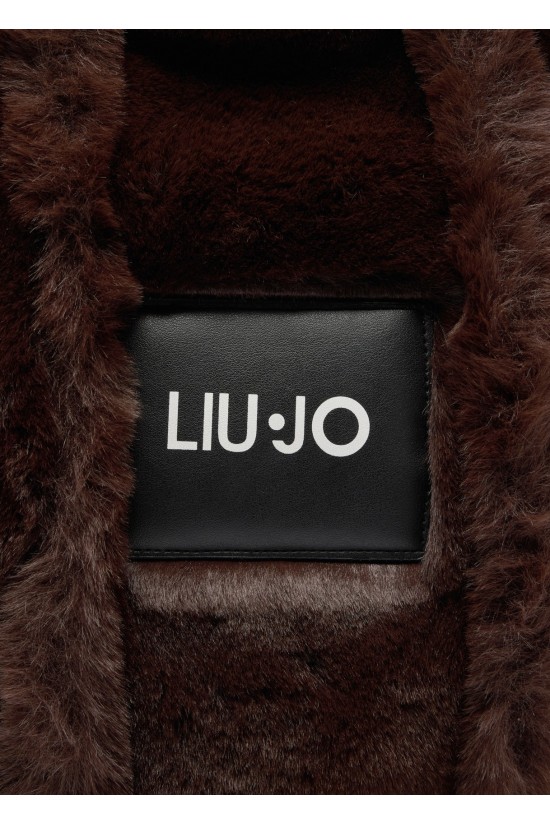 Γυναικεία καφέ γούνινη τσάντα - Liu Jo TF5270E0374