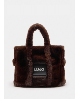 Γυναικεία καφέ γούνινη τσάντα - Liu Jo TF5270E0374