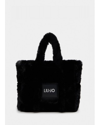 Γυναικεία μαύρη γούνινη τσάντα - Liu Jo TF5270E0374