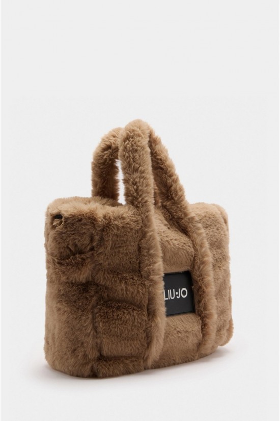 Γυναικεία μπεζ γούνινη τσάντα - Liu Jo TF5270E0374