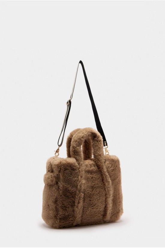 Γυναικεία μπεζ γούνινη τσάντα - Liu Jo TF5270E0374