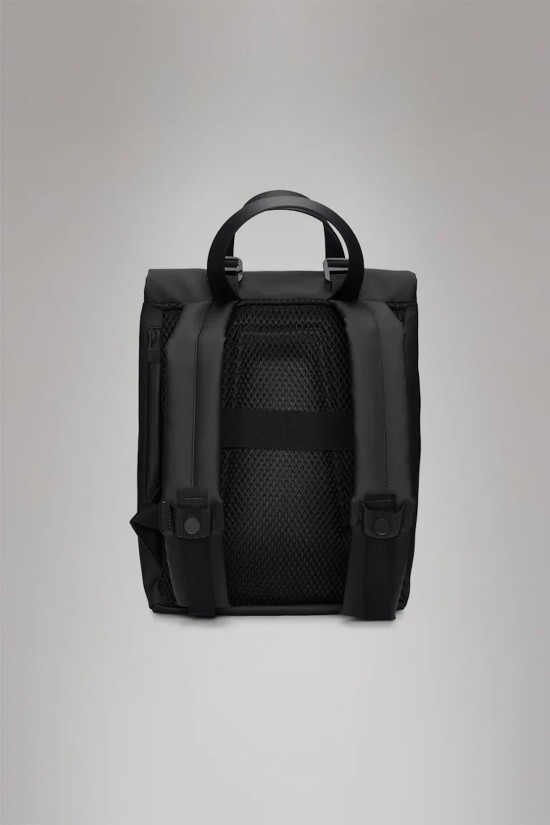 Unisex mini αδιάβροχη μαύρη τσάντα πλάτης - Rains Black 12780
