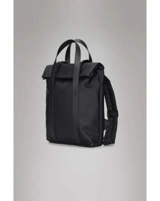 Unisex mini αδιάβροχη μαύρη τσάντα πλάτης - Rains Black 12780 Unisex mini αδιάβροχη μαύρη τσάντα πλάτης - Rains Black 12780
