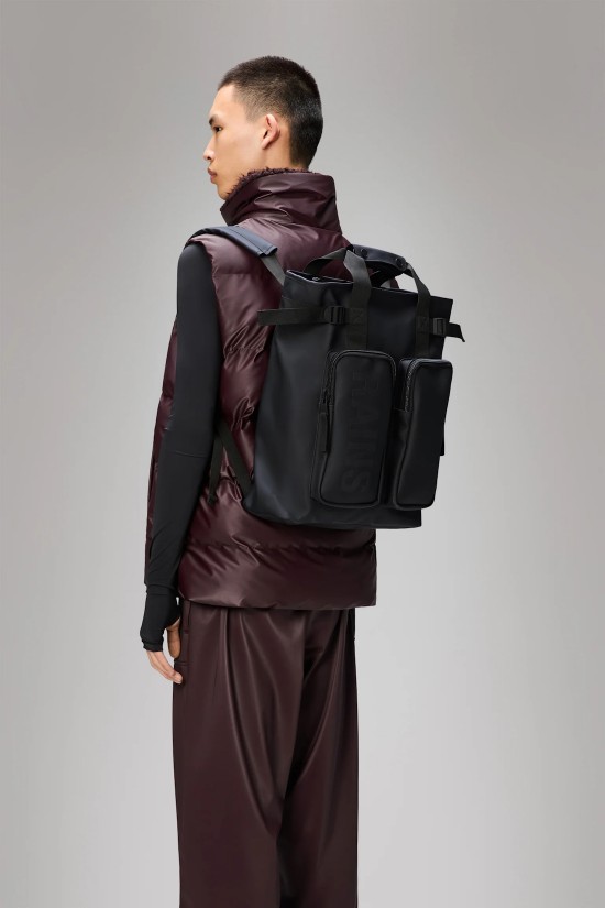 Unisex μαύρη τσάντα πλάτης - Rains Texel 14240