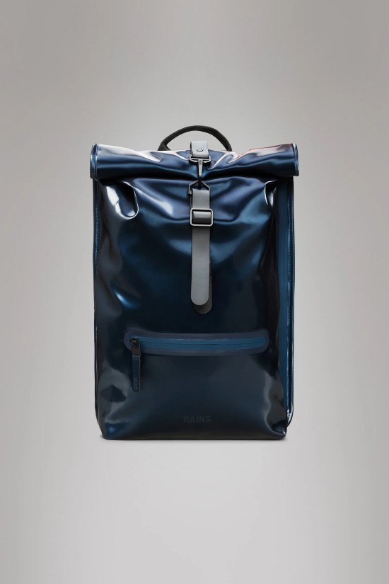 Unisex Μπλε Αδιάβροχη τσάντα πλάτης - Rains Rolltop Spill 13320