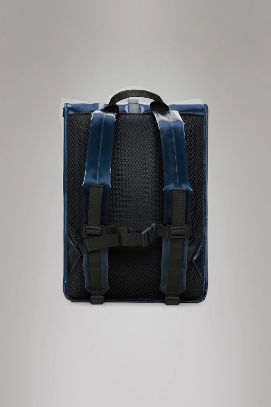 Unisex Μπλε Αδιάβροχη τσάντα πλάτης - Rains Rolltop Spill 13320