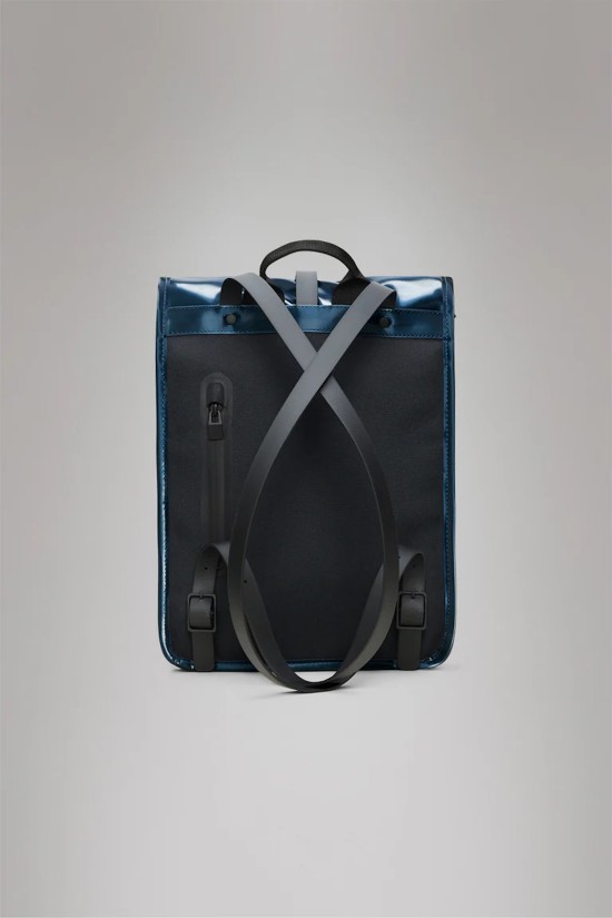 Unisex μπλε τσάντα πλάτης - Rains Rolltop Rucksack Mini Spill 13330