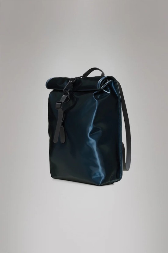 Unisex μπλε τσάντα πλάτης - Rains Rolltop Rucksack Mini Spill 13330