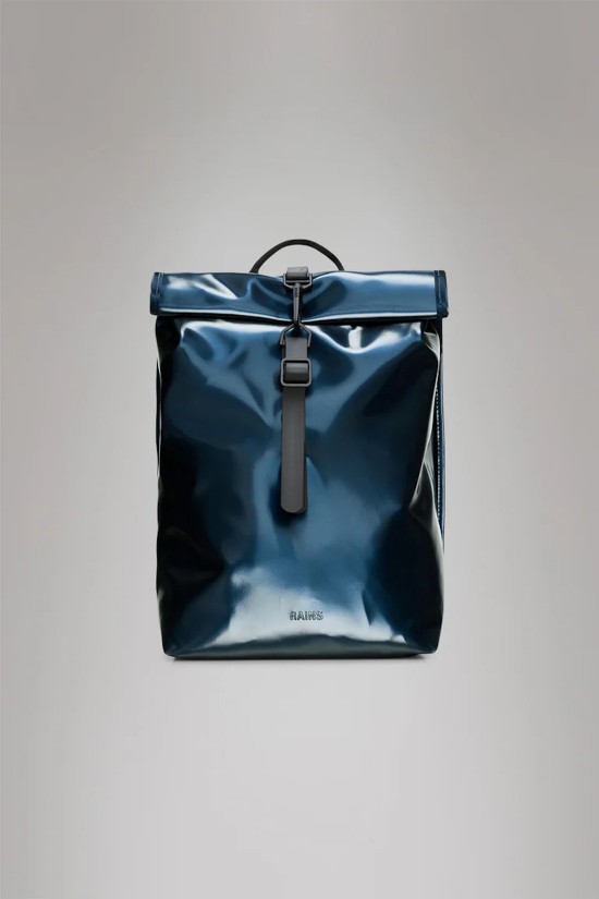 Unisex μπλε τσάντα πλάτης - Rains Rolltop Rucksack Mini Spill 13330