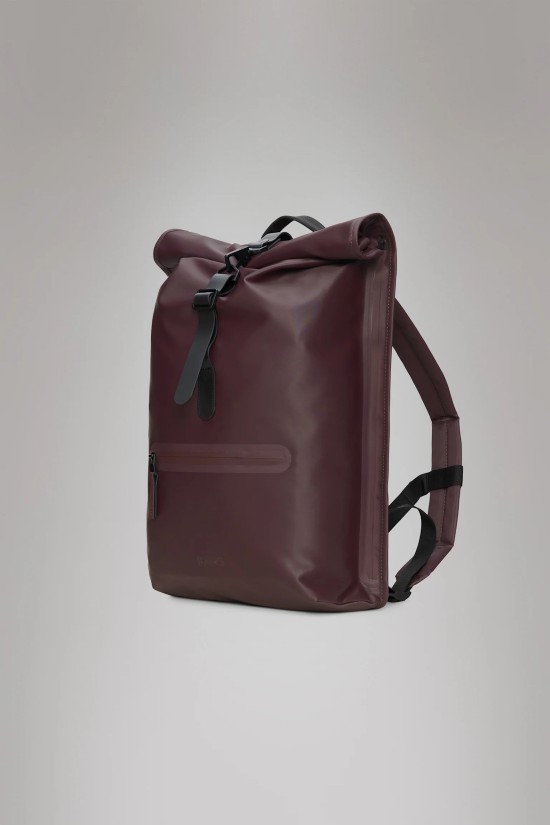 Unisex Μπορντό Αδιάβροχη τσάντα πλάτης - Rains Rolltop Depth 13320