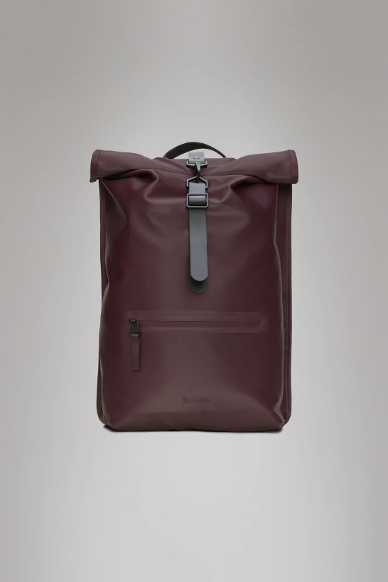 Unisex Μπορντό Αδιάβροχη τσάντα πλάτης - Rains Rolltop Depth 13320