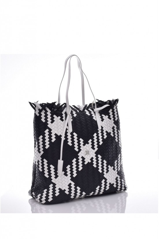 Γυναικεία δερμάτινη πλεκτή τσάντα ώμου - John Richmond RWP25023BO