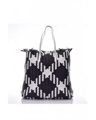 Γυναικεία δερμάτινη πλεκτή τσάντα ώμου - John Richmond RWP25023BO