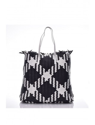 Γυναικεία δερμάτινη πλεκτή τσάντα ώμου - John Richmond RWP25023BO