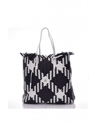 Γυναικεία δερμάτινη πλεκτή τσάντα ώμου - John Richmond RWP25023BO