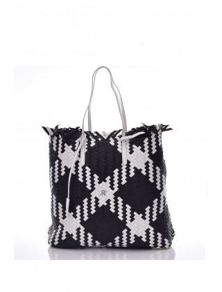 Γυναικεία δερμάτινη πλεκτή τσάντα ώμου - John Richmond RWP25023BO