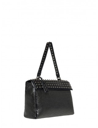 Γυναικεία μαύρη τσάντα ώμου με τρούκς - John Richmond RWP26201BO