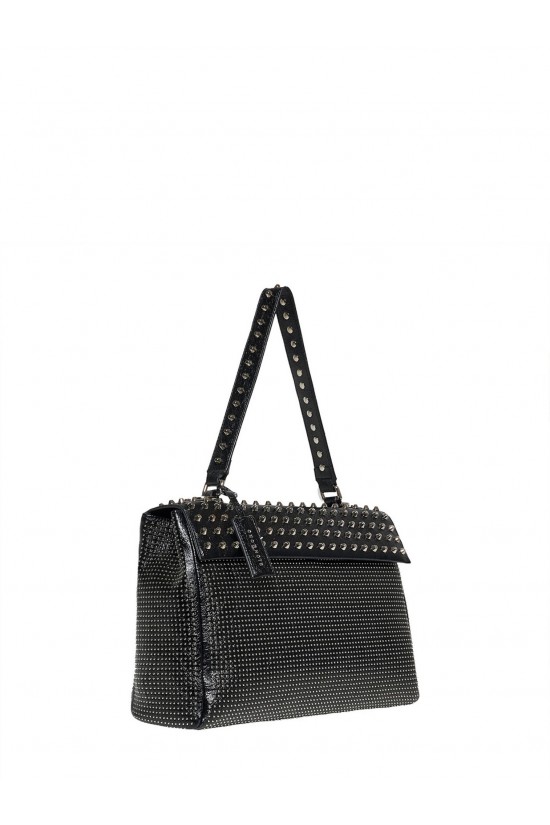 Γυναικεία μαύρη τσάντα ώμου με τρούκς - John Richmond RWP26201BO