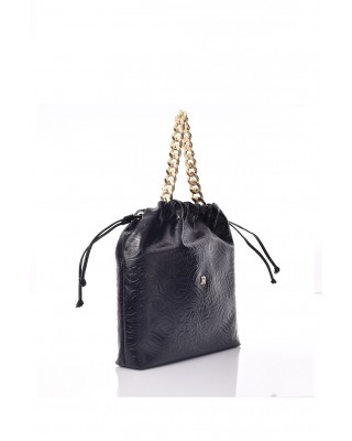 Γυναικεία μαύρη δερμάτινη τσάντα ώμου - John Richmond RWA25117BO Γυναικεία μαύρη δερμάτινη τσάντα ώμου - John Richmond RWA25117BO