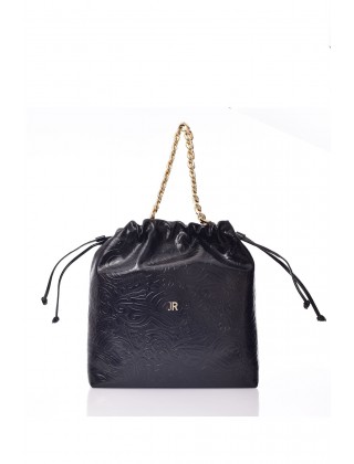 Γυναικεία μαύρη δερμάτινη τσάντα ώμου - John Richmond RWA25117BO 