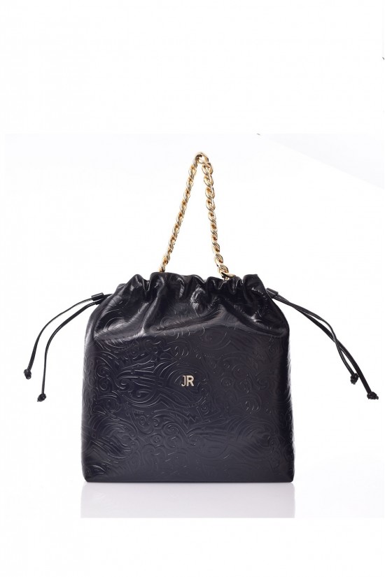 Γυναικεία μαύρη δερμάτινη τσάντα ώμου - John Richmond RWA25117BO  Γυναικεία μαύρη δερμάτινη τσάντα ώμου - John Richmond RWA25117BO