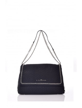 Γυναικεία μαύρη τσάντα ώμου με αλυσίδα - John Richmond RWA25202BO