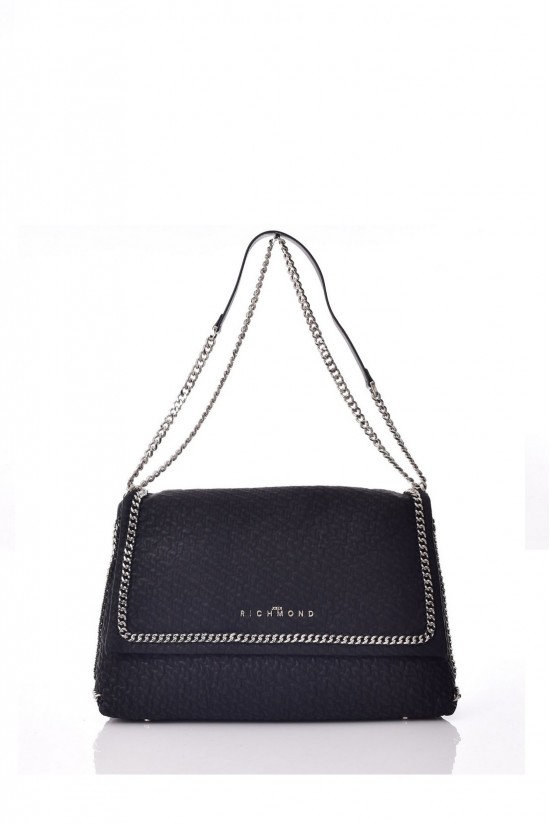 Γυναικεία μαύρη τσάντα ώμου με αλυσίδα - John Richmond RWA25202BO