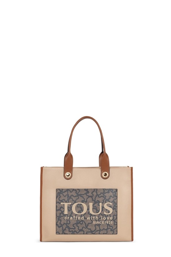 Γυναικεία μεγάλη τσάντα shopper μπεζ καφέ - Tous 195900368