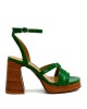 Γυναικεία ψηλοτάκουνα πράσινα πέδιλα - Favela Mikayla 0116001249