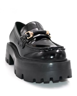 Γυναικεία ψηλά μαύρα loafers - Favela Rolsa 0116001303 Γυναικεία ψηλά μαύρα loafers - Favela Rolsa 0116001303