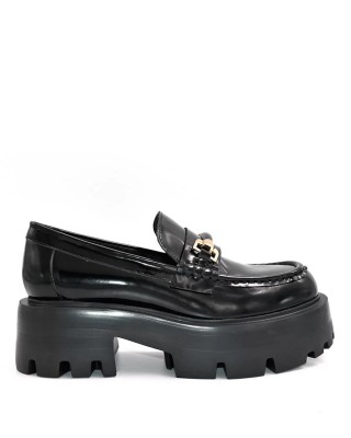 Γυναικεία ψηλά μαύρα loafers - Favela Rolsa 0116001303 Γυναικεία ψηλά μαύρα loafers - Favela Rolsa 0116001303