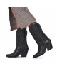 Γυναικείες μαύρες δερμάτινες καουμπόικες μπότες - Gioseppo Herlev 70701