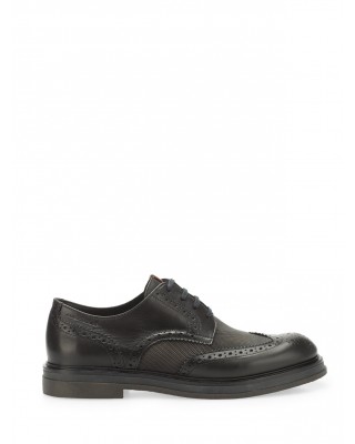 Ανδρικά δερμάτινα μαύρα μοκασίνια - Ambitious Brogues 12391-6653AM Ανδρικά δερμάτινα μαύρα μοκασίνια - Ambitious Brogues 12391-6653AM