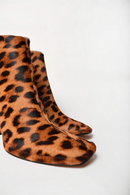 Women's leather leopard boots - Carrano Pelo 515001