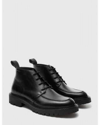 Ανδρικό μαύρο δερμάτινο μποτάκι - Ambitious Lex 13701-6583AM Ανδρικό μαύρο δερμάτινο μποτάκι - Ambitious Lex 13701-6583AM