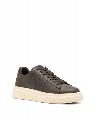 Ανδρικά καφέ δερμάτινα sneakers - Guess Elba FMTELBELE12 Ανδρικά καφέ δερμάτινα sneakers - Guess Elba FMTELBELE12