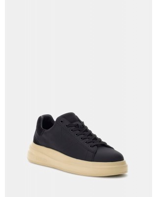 Ανδρικά μαύρα δερμάτινα sneakers - Guess Elba FMTELBELE12 Ανδρικά μαύρα δερμάτινα sneakers - Guess Elba FMTELBELE12