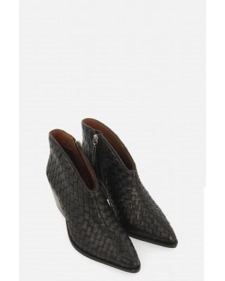 Γυναικείο μαύρο δερμάτινο πλεκτό μποτάκι - Gioseppo Tamasi 73572 Γυναικείο μαύρο δερμάτινο πλεκτό μποτάκι - Gioseppo Tamasi 73572