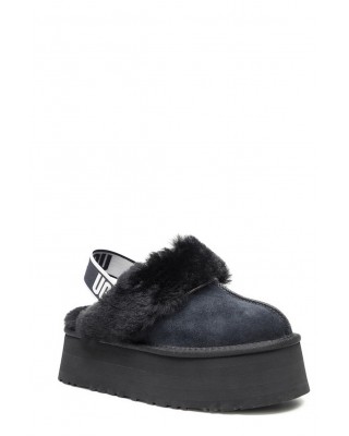 Γυναικείες μαύρες πλατφόρμες τύπου παντόφλες - Ugg Funkette BLK W/1113474