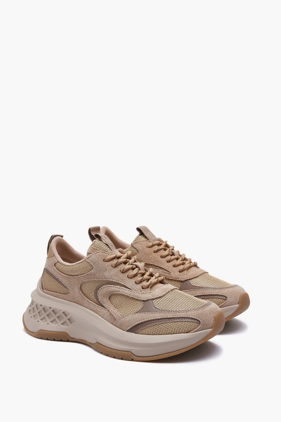 Γυναικείο μπεζ sneakers - Emanuelle Vee 452P-504-10