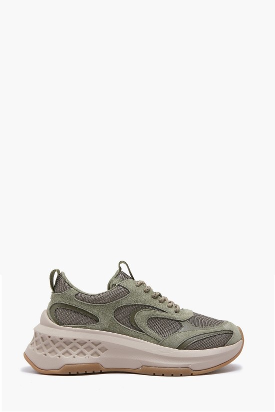 Γυναικείο χακί sneakers - Emanuelle Vee 452P-504-10
