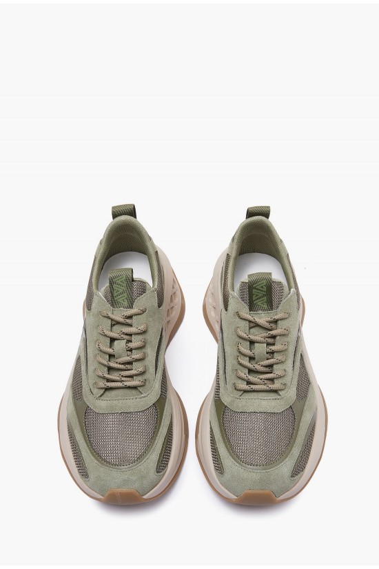 Γυναικείο χακί sneakers - Emanuelle Vee 452P-504-10