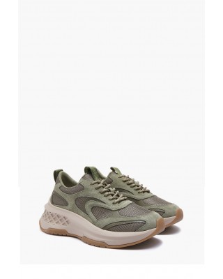 Γυναικείο χακί sneakers - Emanuelle Vee 452P-504-10