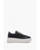 Γυναικείο μαύρο δερμάτινο sneakers - Emanuelle Vee 452P-503-14
