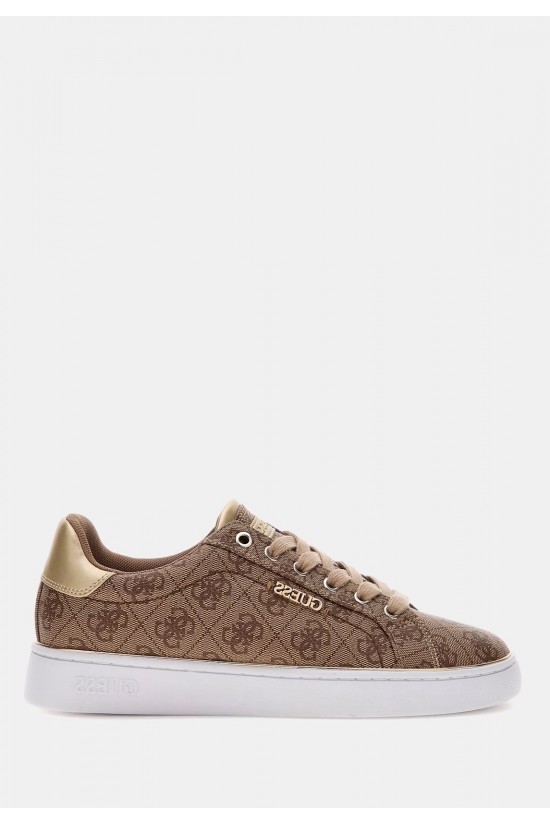 Γυναικεία μπεζ sneakers με λογότυπο - Guess Beckie FL7BKIFAL12