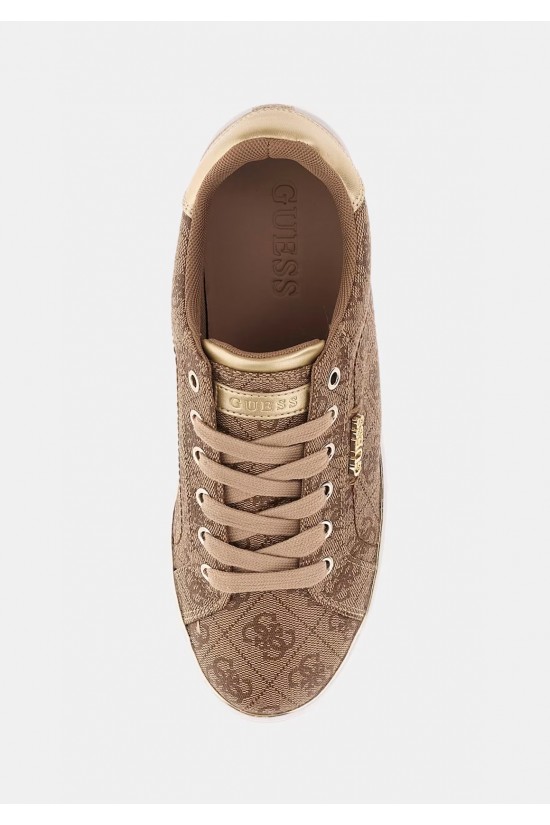 Γυναικεία μπεζ sneakers με λογότυπο - Guess Beckie FL7BKIFAL12